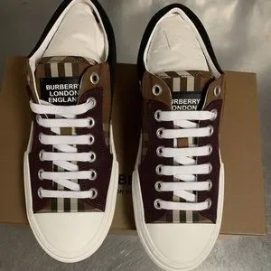 スニーカー BURBERRY  Sneakers Men Fabric Brown/Birch Burberry Ramsey Sneaker Check Birch Brown Men's - 8052971 - US